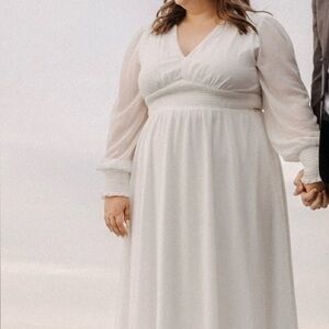 Elegant White Women's Dress